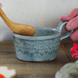 French Lace Soup Cup Gray