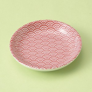 Small Plate Red Seigaiha 10cm
