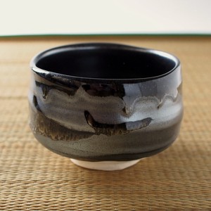 黒うるし流し　抹茶碗　美濃焼（日本製）