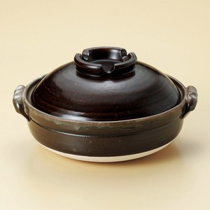鉄釉鍋（萬古焼）6号〜9号　1人用〜5人用　日本製