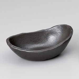 ≪メーカー取寄≫黒釉5.1耐熱楕円小鉢