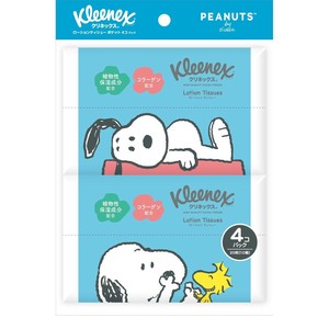 日本製紙クレシア　クリネックス　ローションティシュー　ポケットスヌーピー4コパック【 ティッシュ 】