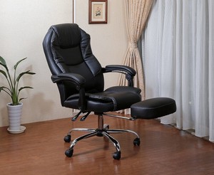 Foot Rest Attached Leather Office Chair Reclining Ottoman Unity type