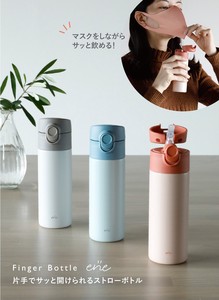 Bottle Finger Bottle Pink Blue Grege One touch Open Straw Attached Water Flask