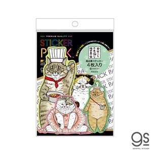 【4枚セット】 ステッカーパック 世にも不思議な猫世界 キャラクター アソート 猫 イラスト PCK014