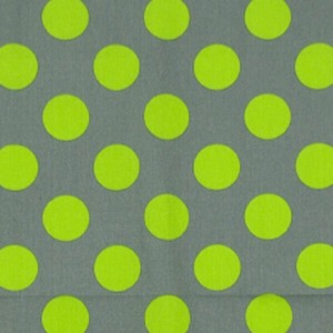 Fabric Gray Lime 30 mm Dot Fabric 1m Unit Picture Book