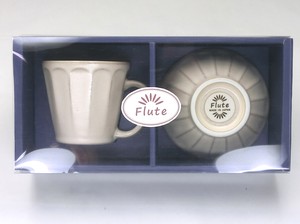 Flute Mug Bowl Set Titanium Mat Porcelain Mug Rice Bowl Gift