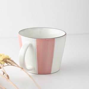 Mino ware Mug Pink Stripe Western Tableware 12cm Made in Japan