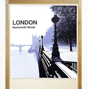 【受注生産のれん】「LONDON_Monmouth_street」85x90cm【日本製】風景 景色 コスモ 目隠し