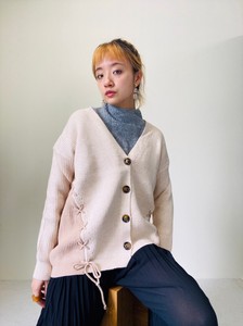 Lace-up Knitted Cardigan