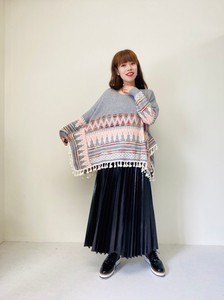 Sweater/Knitwear Knitted Fringe Poncho