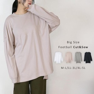 T-shirt Long Sleeves Single Big Tee Tops Cotton Cut-and-sew