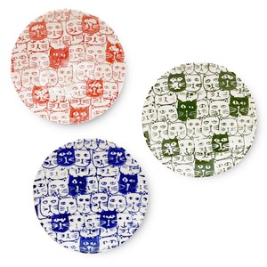 Hasami ware Small Plate Set Small Cat M 3-colors Made in Japan