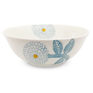 Hasami ware Large Bowl Light Blue Dahlia 735cc Made in Japan