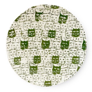 Hasami ware Main Plate Cats L L size M Green Made in Japan