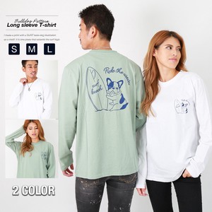 Bulldog Illustration Long Sleeve T-shirt Look
