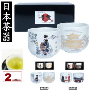 Tea Utensils Japanese Tea Cup Brush Painting Home Pattern Pottery Mino Ware