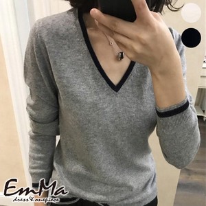 EC5092 Tシャツ ニット 長袖or半袖 シンプル カジュアル