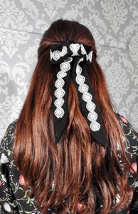 100% Silk Chiffon Lace Elegance Clip Handmade