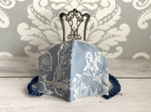 Cotton 100% Floral Pattern Fabric Mask Blue Version Handmade Mask Handmade