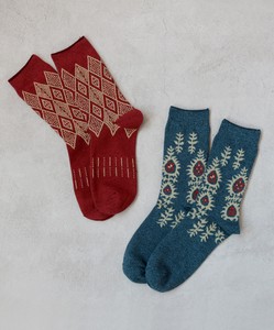 2 Pairs Socks Vintage Pattern Crew Socks