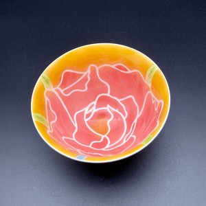 Made in Japan Arita Ware China rose Rice Bowl