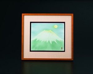 【九谷焼】 陶額 月見富士