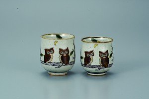 Kutani ware Japanese Tea Cup Owl