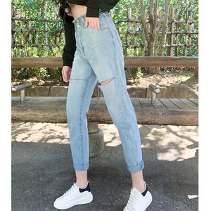 【特価】ダメージラッピングマムデニムパンツ