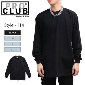 T-shirt Long Sleeves Long T-shirt black club cotton PROCLUB
