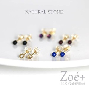 【14K GOLD FILLED】P1 天然石3mm メッキが剥げない　長持ちピアス 14KGF