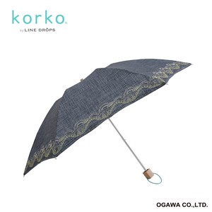 【特価】korko（コルコ）の晴雨兼用刺繍折りたたみ日傘【ブルクスヴァラナの山脈】