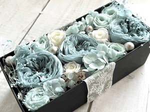 ボックスブリザードフラワー　サックスブルーのお花たち