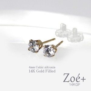 Gold Pierced Earring Cubic Zirconia Gold 2022