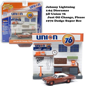 JOHNNY LIGHTNING 1:64 Union 76 Just Oil Change Please - 1970 Dodge Super Bee ミニカー