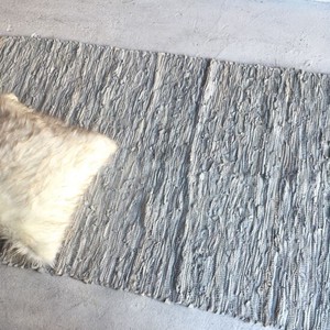 Recycling Leather Floor Rug White