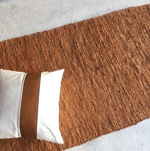 Recycling Leather Floor Rug Camel