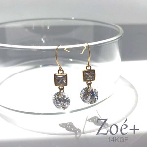 1 4 GOLD LED 7 1 Pierced Earring 8mm Cubic Square Cubic 1 4