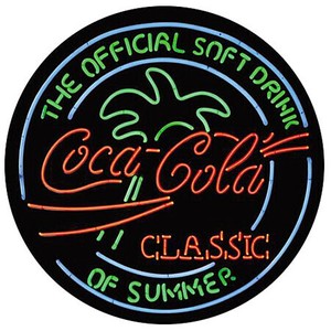 【コカ・コーラ グッズ】アルミニウム サイン Coke Neon Round CC-DE-MS2426