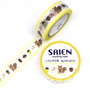 Masking tape squirrel and nut  UR0187 15mm×10m
