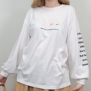 Ply Down Rabbit Embroidery Long T-shirts 100 20