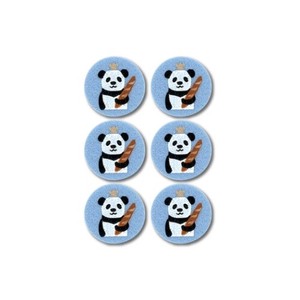 PETIDEPOME Print Mini Patch 6 Pcs Set Panda Bear