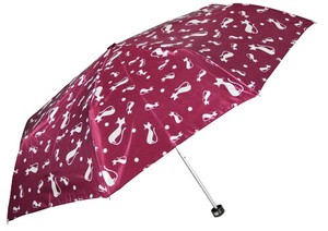 雨伞 折叠 轻量 猫咪图案 缎子 55cm