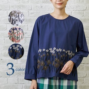 Long Flower Embroidery Blouse