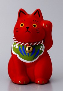 Craft House Folk Craft Beckoning cat Red