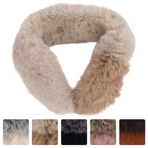 2021AW A/W Scarf Magnet Attached Eco Fur Bi-Color Scarf Fake Fur