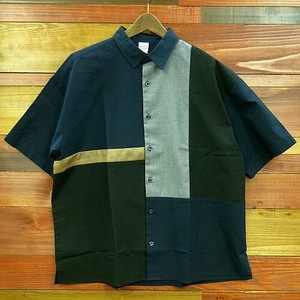 2022 For Summer Material Fabric Block Switching Shirt Short Sleeve Shirt