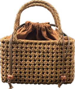 Square Pouch Mountain Grapes Basket Bag Bag Handmade Natural Material