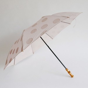【のこり僅か！】晴雨兼用　折り畳み傘【日本製】／ジャガード生地 紫外線遮蔽率90％ 持ち手まっすぐ