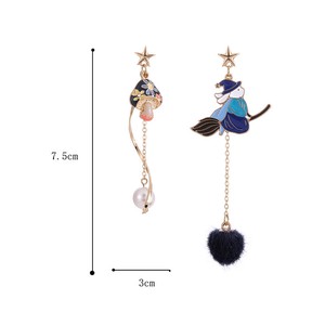 Ladies Fantasy Witch Design Pierced Earring Earring 3 16